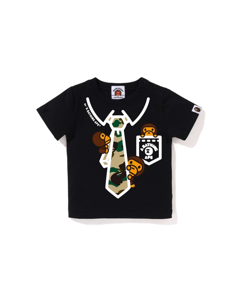 Hauts Bape Babies 1st Baby Milo Neck Tie Print Noir Enfant | DKP-49878001